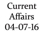 Current Affairs 4th July 2016