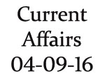 Current Affairs 4th September 2016