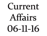 Current Affairs 6th November 2016