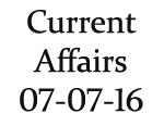 Current Affairs 7th July 2016