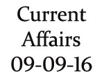 Current Affairs 9th September 2016