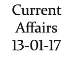 Current Affairs 13th January 2017