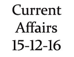 Current Affairs 15th December 2016