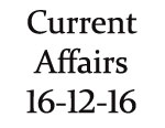 Current Affairs 16th December 2016