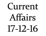 Current Affairs 17th December 2016
