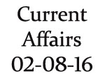 Current Affairs 2nd August 2016