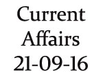 Current Affairs 21st September 2016