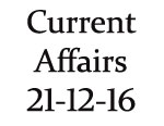 Current Affairs 21st December 2016