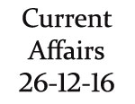 Current Affairs 26th December 2016
