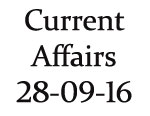 Current Affairs 28th September 2016
