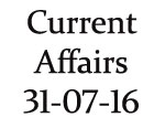 Current Affairs 31st July 2016