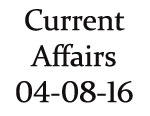 Current Affairs 4th August 2016