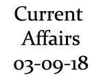 Current Affairs 3rd September 2018