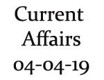 Current Affairs 4th April 2019
