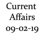 Current Affairs 9th February 2019