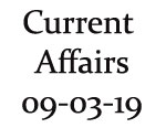 Current Affairs 9th March 2019 