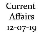Current Affairs 12th July 2019 