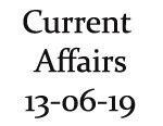 Current Affairs 13th June 2019