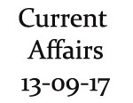 Current Affairs 13th September 2017