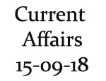 Current Affairs 15th September 2018
