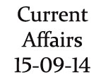 Current Affairs 15th September 2014