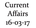 Current Affairs 16th March 2017