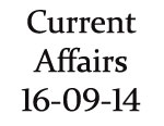 Current Affairs 16th September 2014