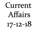 Current Affairs 17th December 2018