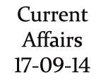 Current Affairs 17th September 2014
