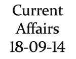 Current Affairs 18th September 2014