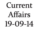Current Affairs 19th September 2014