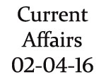 Current Affairs 2nd April 2016 
