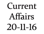 Current Affairs 20th November 2016
