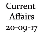 Current Affairs 20th September 2017