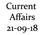 Current Affairs 21st September 2018