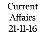 Current Affairs 21st November 2016