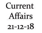 Current Affairs 21st December 2018