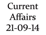 Current Affairs 21st September 2014