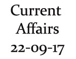 Current Affairs 22nd September 2017