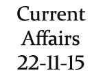 Current Affairs 22nd November 2015