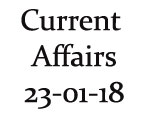 Current Affairs 23rd January 2018