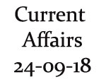 Current Affairs 24th September 2018