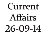 Current Affairs 26th September 2014