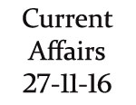 Current Affairs 27th November 2016