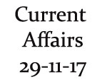 Current Affairs 29th November 2017