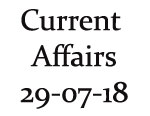 Current Affairs 29th July 2018