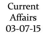Current Affairs 3rd July 2015