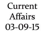 Current Affairs 3rd September 2015