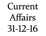 Current Affairs 31st December 2016