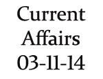 Current Affairs 3rd November 2014